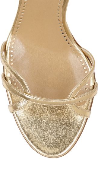 Moschino Cheap  Chic Gold Strappy High Heel Sandal in Gold | Lyst