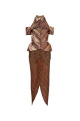 Rodarte Optic Wood Peplum Dress