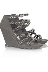 Camilla Skovgaard Chain-embellished Suede Wedge Sandals