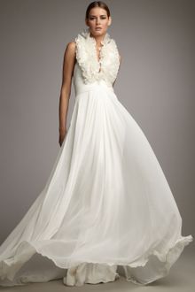 Notte By Marchesa Ruffle-neck Halter Gown - Lyst