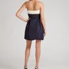 Bcbgmaxazria Strapless Colorblock Taffeta Dress in Blue (ink) - Lyst