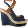 Paloma Barceló Velati Leather Wedge Sandals in Blue (navy) - Lyst