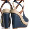 Paloma Barceló Velati Leather Wedge Sandals in Blue (navy) - Lyst