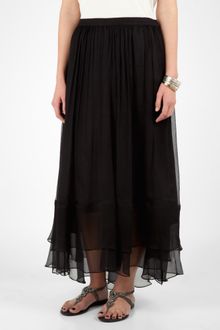 Elizabeth And James Black Layered Maxi Skirt - Lyst