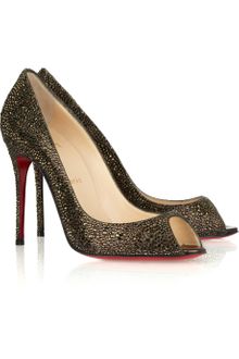 Christian Louboutin Sexy Strass 100 Swarovski Crystal Peep-toe Pumps - Lyst