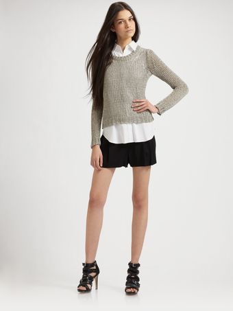 Theory Shirlyn Crochet Sweater - Lyst