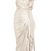 Lanvin Asymmetric Silksatin Wrap Gown in White (pearl) - Lyst