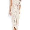 Lanvin Asymmetric Silksatin Wrap Gown in White (pearl) - Lyst