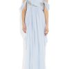 Marchesa Embellished Silkchiffon Strapless Gown in Blue (lavender) - Lyst