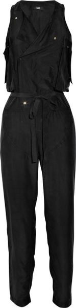Markus Lupfer Washedsilk Jumpsuit in Black - Lyst