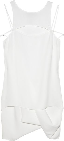 Max Azria Cutout Silk-georgette Top - Lyst