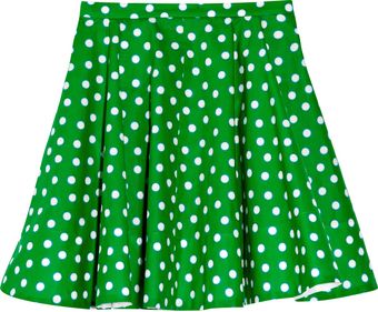 Miu Miu Polka-dot Cotton-poplin Skater Skirt - Lyst