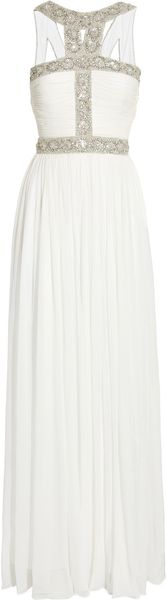 Rachel Gilbert Samara Embellished Silk-chiffon Gown - Lyst