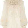 Ralph Lauren Collection Therese Embellished Silktulle Blouse in Beige (cream) - Lyst