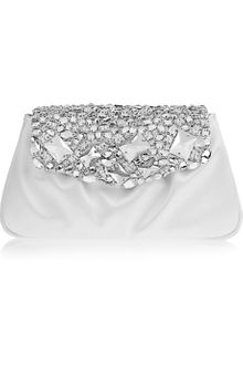 Yves Saint Laurent Swarovski Crystal-embellished Satin Clutch - Lyst