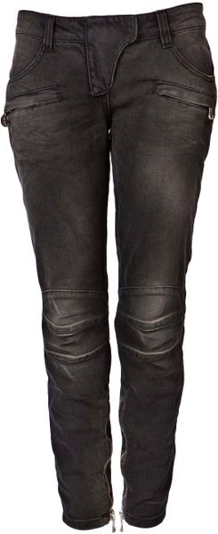 Balmain Cropped Jeans in Black - Lyst