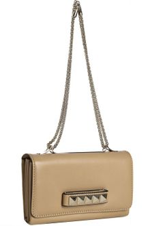 Valentino Sable Brown Leather Va Va Voom Studded Convertible Clutch - Lyst
