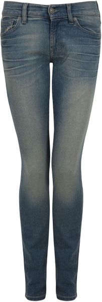 7 For All Mankind Roxanne Classic Skinny in Blue - Lyst