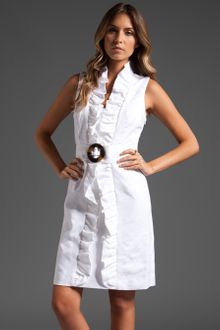 Milly Lattice Jacquard Ruffle Danielle Dress - Lyst