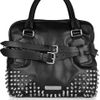Burberry Studded Leather Bowling Bag in Black - Lyst