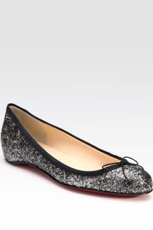Christian Louboutin Glitter Ballet Flats - Lyst