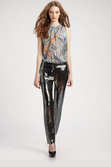 Peter Som Graphic Print Silk Top - Lyst
