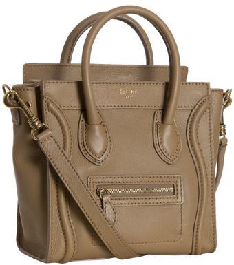 Celine Camel Calfskin Nano Shopper Crossbody Tote - Lyst