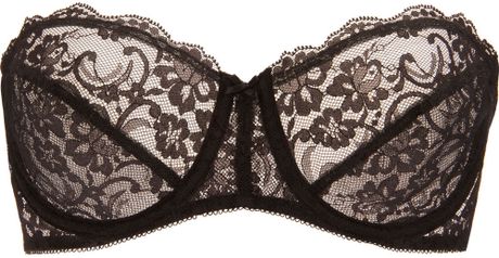 Deborah Marquit Strapless Lace Bra in Black - Lyst