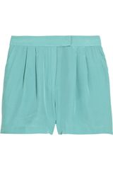 Tibi Pleat-front Silk Shorts