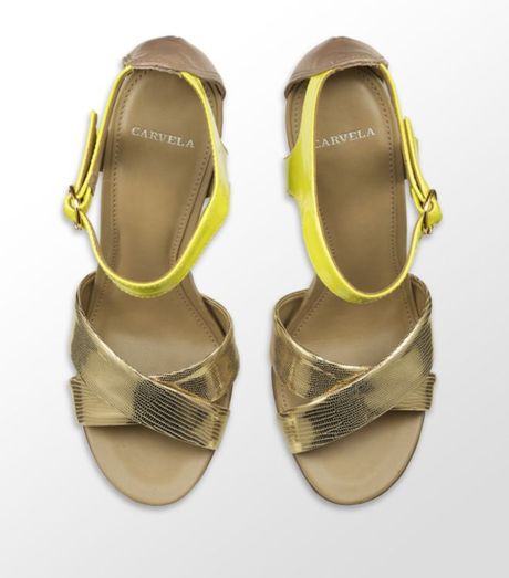 carvela gold flat sandals