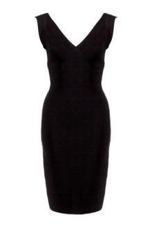 Hervé Léger V-neck Bandage Dress - Lyst