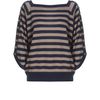 Jaeger Button Stripe Sweater in Blue (navy) - Lyst