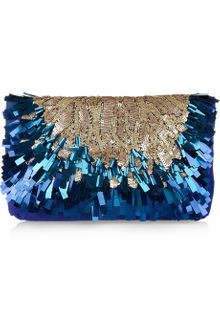Matthew Williamson Sequined Suede Clutch - Lyst