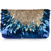Matthew Williamson Sequined Suede Clutch in Blue - Lyst
