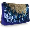 Matthew Williamson Sequined Suede Clutch in Blue - Lyst