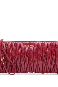 Miu Miu Matelassé Leather Clutch - Lyst