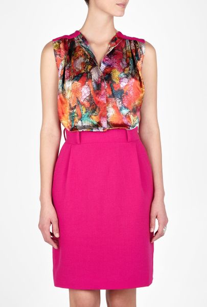 Preen Pink Leaf Printed Blouse Dress in Pink - Lyst