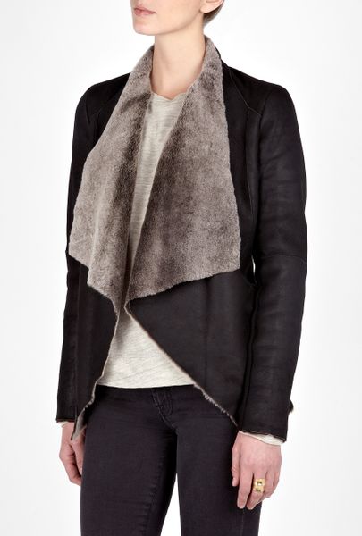 Vince Shearling Cascade Jacket in Black - Lyst