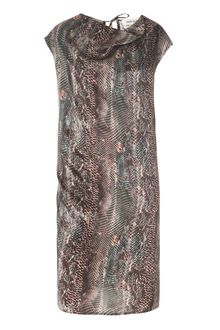 Yves Saint Laurent Silk Snake Print Dress - Lyst