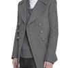 Balmain Double Breasted Wool Cloth Coat in Gray for Men (grey)