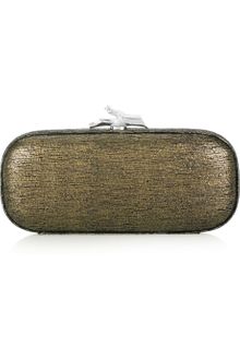 Diane Von Furstenberg Lytton Cracked-leather Box Clutch - Lyst