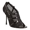 Dolce & Gabbana Black Patent Leather Strap and Mesh Peep Toe Sandals in Black - Lyst