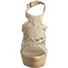 Miu Miu Quartz Leather Woven Platform Sandal in Beige (tan) - Lyst