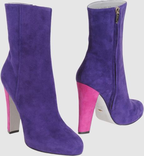 Sergio Rossi Ankle Boots in Purple - Lyst