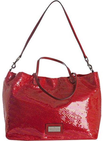 red sparkly handbag