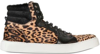 Yves Saint Laurent Leopard Pony High Top Sneakers - Lyst