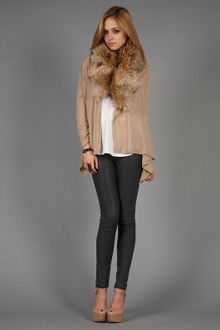Alice + Olivia Izzy Cascade Cardigan with Fur Collar - Lyst
