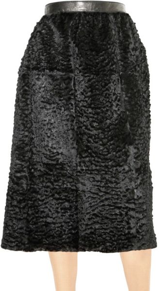 Burberry Prorsum Astrakan Effect Rabbit Fur Skirt - Lyst