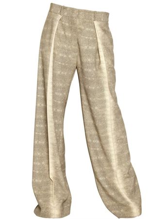 Chloé Snake Print Wool Cady Trousers - Lyst