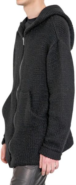 Damir Doma Heavy Wool Knit Cardigan Sweater in Black for Men | Lyst